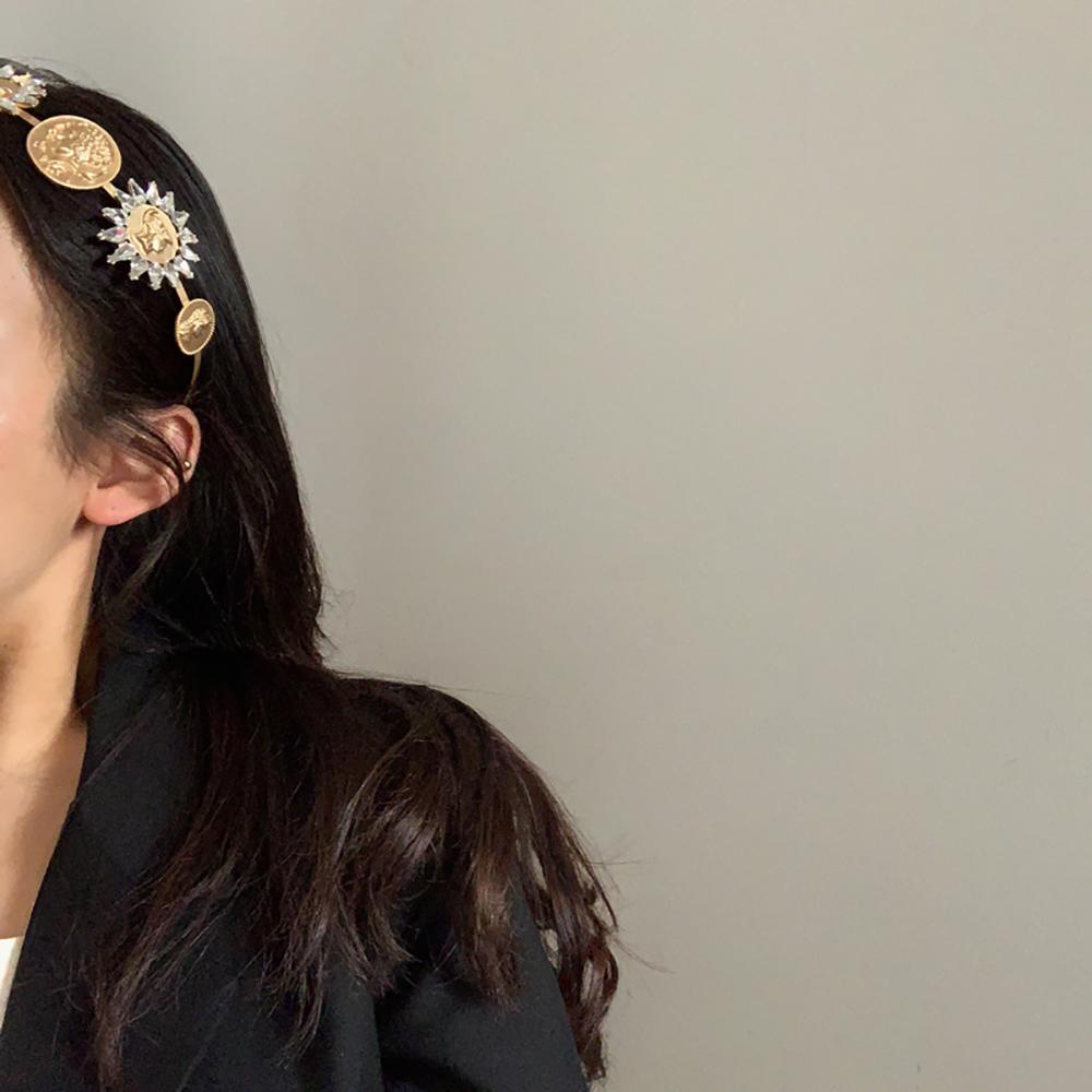 NEEDWAY Berlian Rambut Hoop Geometris Sederhana Hairband Hiasan Kepala Gadis Korea Aksesoris Rambut