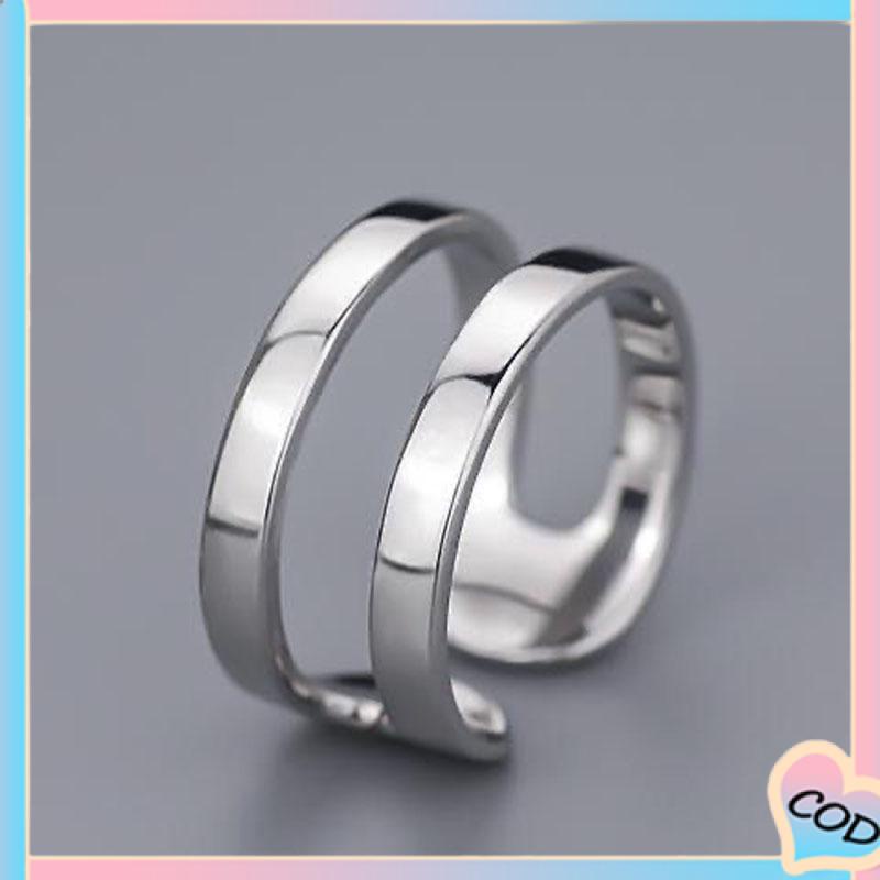 COD❤️ 3pcs Cincin Jari Telunjuk Model Terbuka Dapat Disesuaikan Tidak Pudar Untuk Unisex-A.one