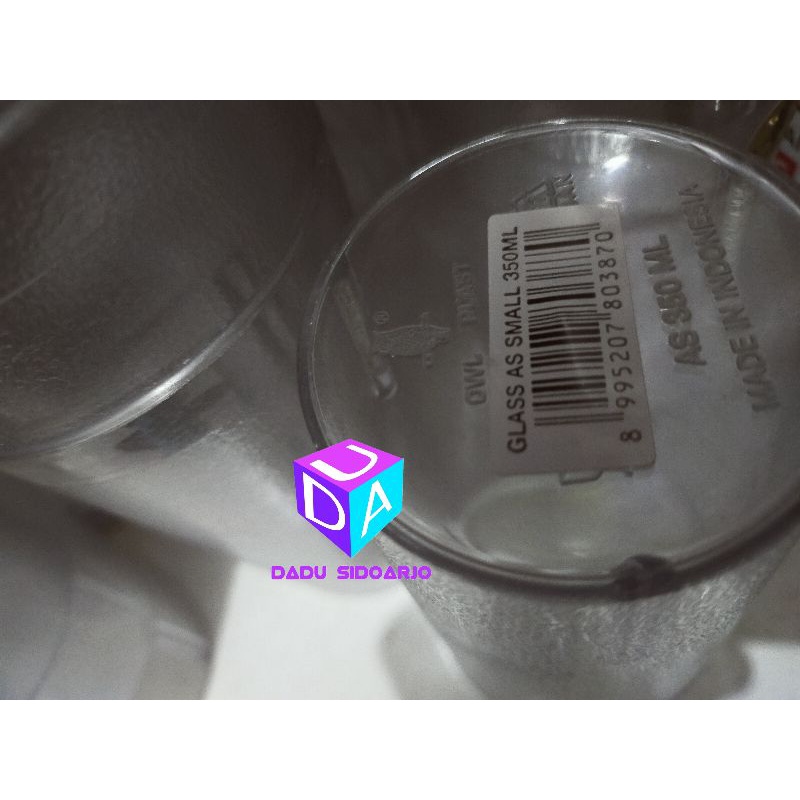 gelas cafe akrilik 350ml / gelas es teh owl Plast as-350 anti pecah