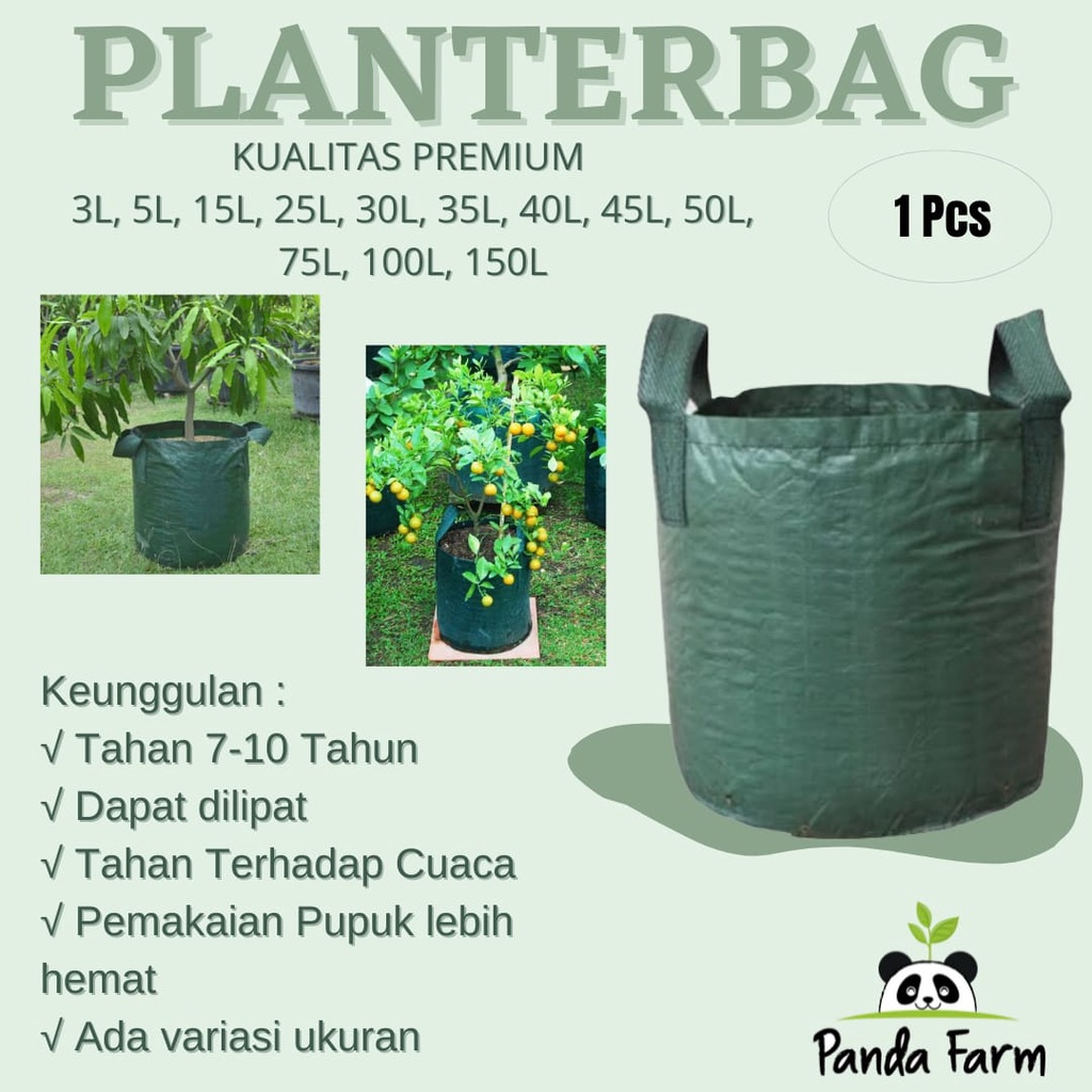 Planter Bag Hijau Jumbo Size 40 L - 150 L
