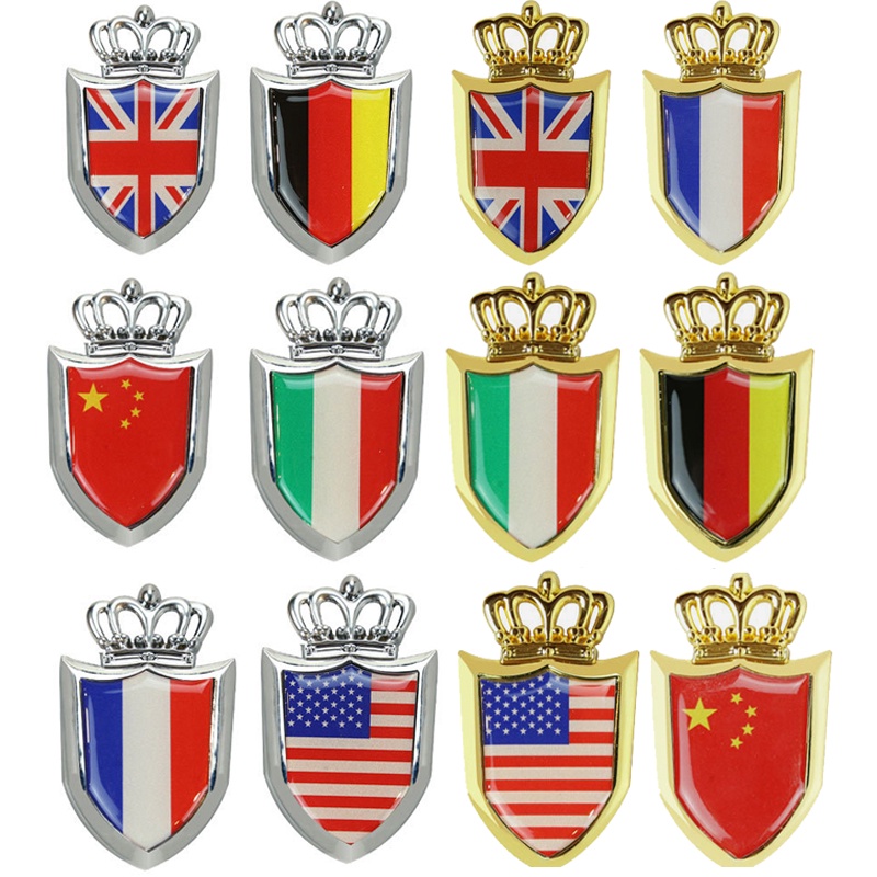 1 Pc sticker Dekorasi Kaca Belakang Mobil Motif Tulisan Jerman uk Italia Bahan metal