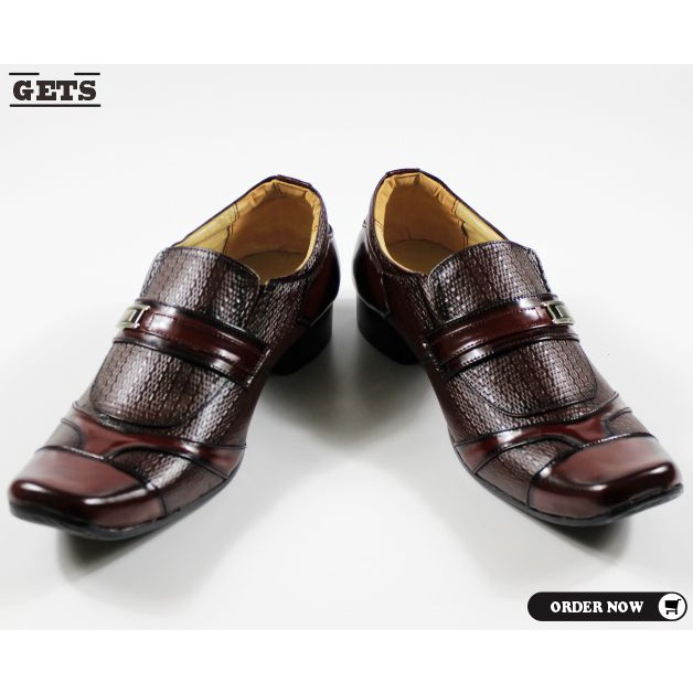 BIG SIZE 38-48 - Sepatu Pantofel Pria Kulit Model Slip On Maroon / Sepatu Formal Kantor Kerja Pesta Resmi