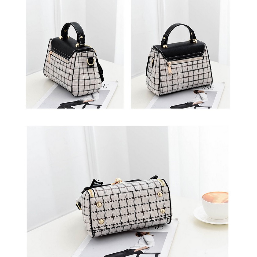 BJ1200 - Black/Brown/Gray/Green/Pink/Red - TAS SLEMPANG KOREA IMPORT FASHION WANITA MOTIF KOTAK TERMURAH TERLARIS TERBARU FREE GANTUNGAN TAS BATAM BAGSTORE JAKARTA KPC8650 VC85758 LT1275 BQ2046 ZC3870 EL200 JT387 CR7041 GT1361