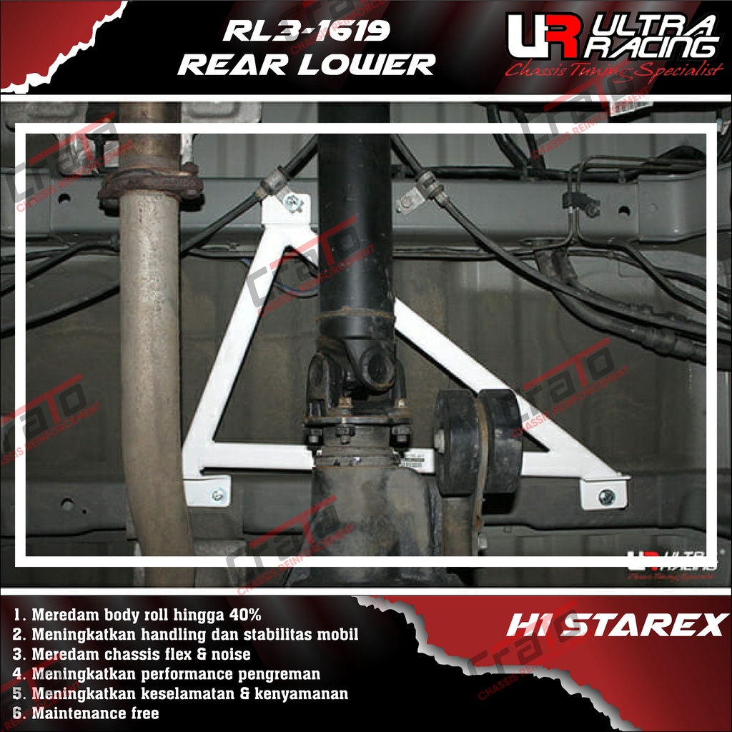 Aksesoris Stabiliser ULTRA RACING Safety Bar - Rear Lower 3 Points - Hyundai H1 Starex - RL3-1619 - 