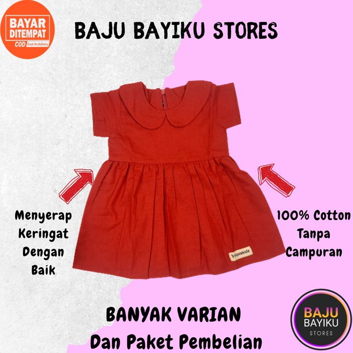 Baju Anak Bayi Perempuan 0 6 Bulan Dress Newborn Dres New Born Lucu Murah Setelan Polos Termurah Gro