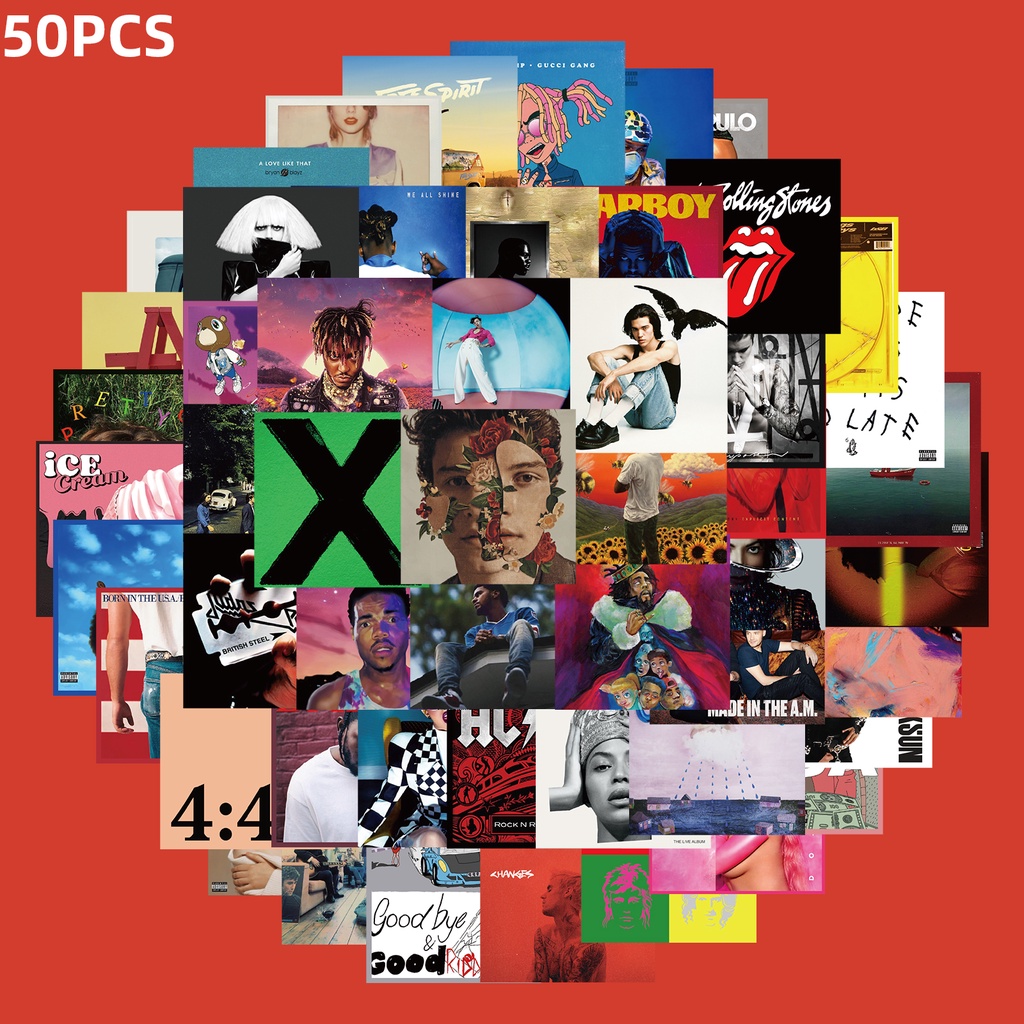 

55pcs Stiker graffiti Bintang Penyanyi Eropa Dan Amerika Tahan Air Untuk cover album Koper notebook