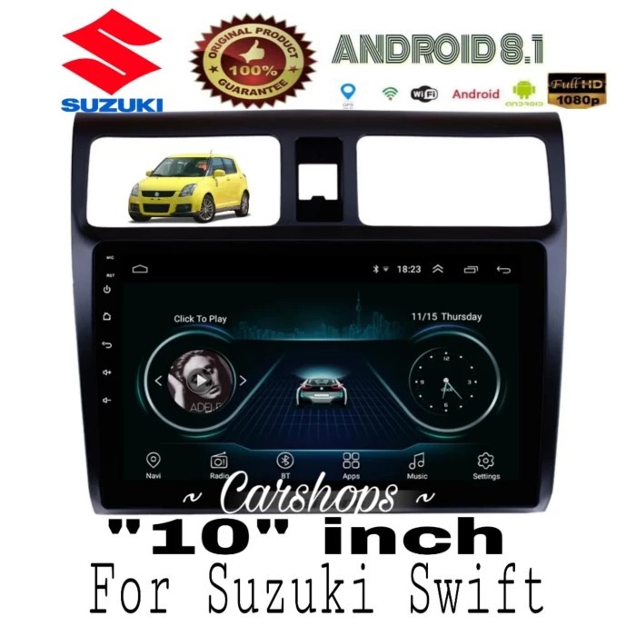 Headunit DoubleDin Android 10 Inch 9 inch Suzuki Swift + Frame - 10 Inch 2 Gb 32