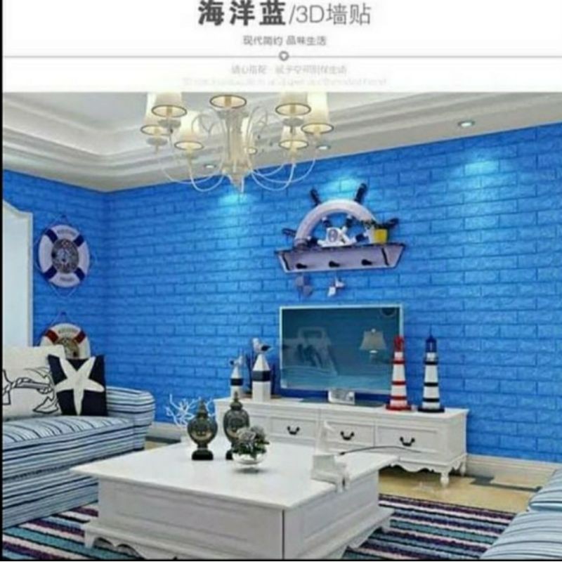 Wallpaper 3D Brickfoam Motif Busa Bata Sticker Dinding Timbul Embos Best Seller
