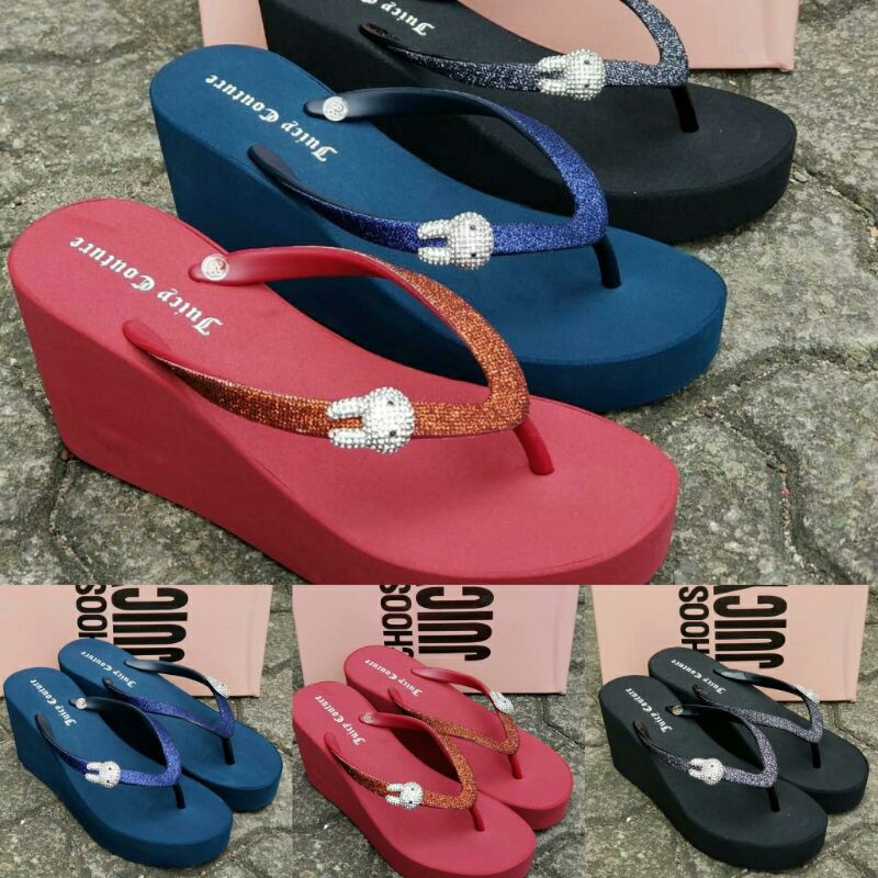 Sandal JUICY COUTURE WEDGES GLITTER / POLOS 5cm dan 7cm