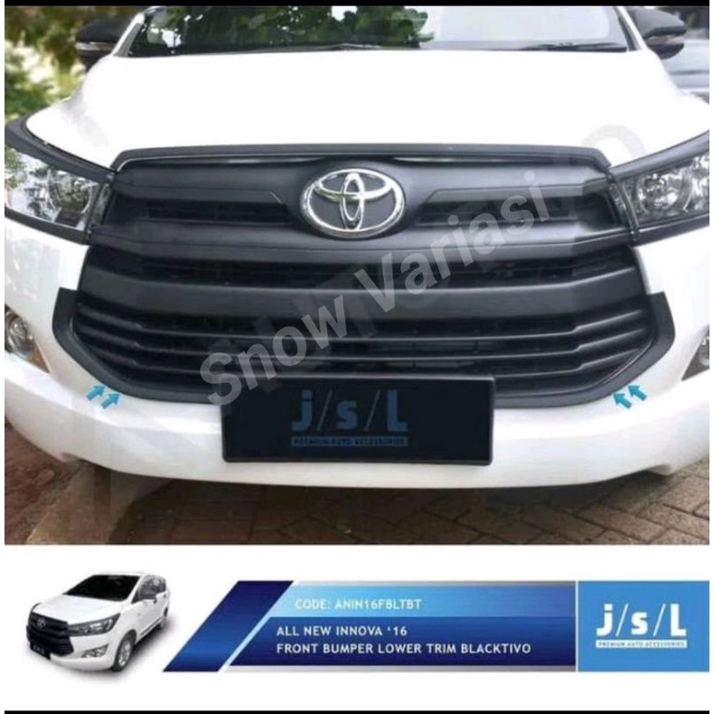 LIST LIS GRILL GRIL GRILLE RADIATOR BUMPER DEPAN BAWAH HITAM BLACK DOP ALL NEW INNOVA REBORN