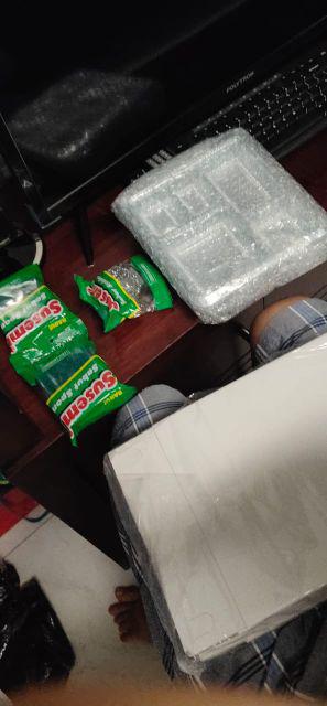 25pcs Tray Mika Untuk Dus Nasi 20x20 Catering 5 Kotak