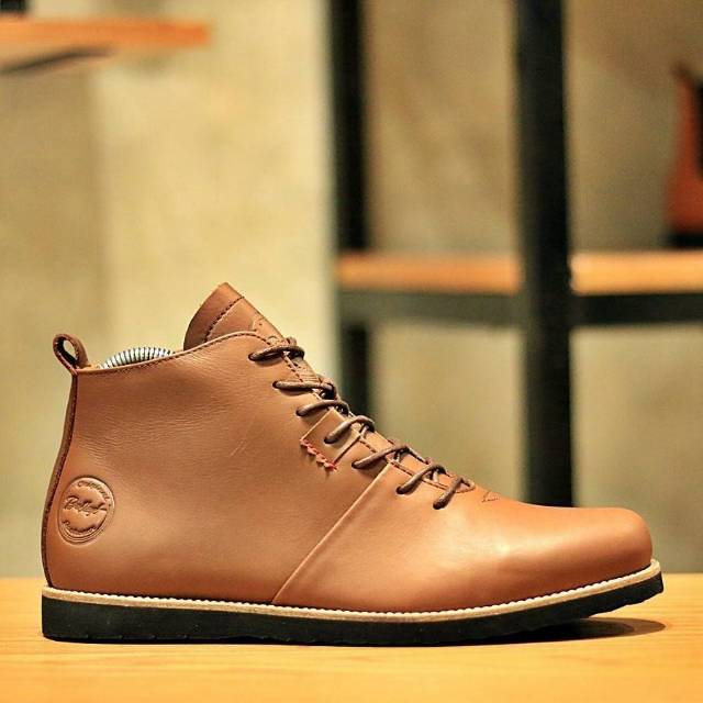 HOUBIS BROWN SERIES - BRADLEY'SFOOTWEARORIGINAL - Sepatu Boots Klasik Pria Vintage Full Up Leather