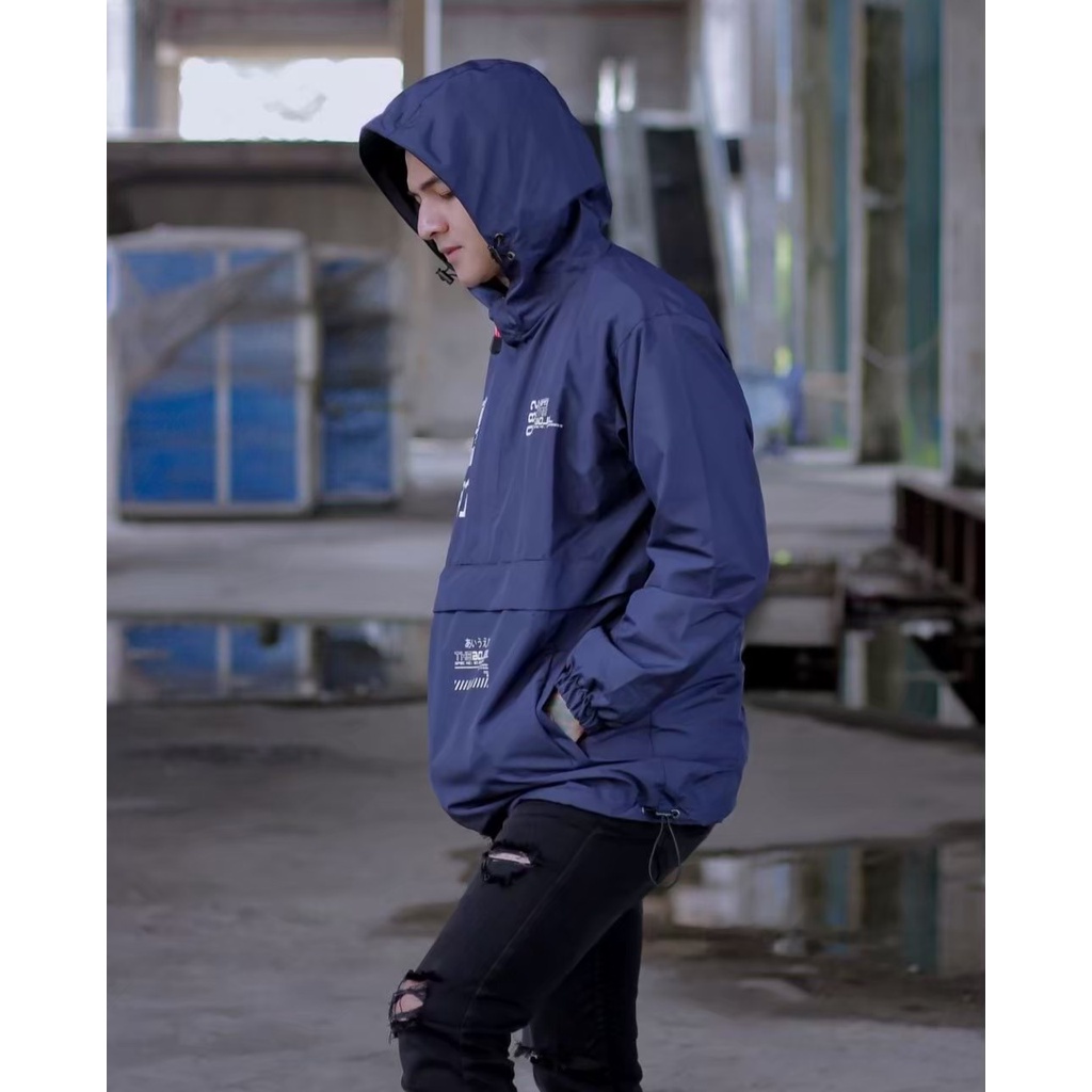 The Bojiel - Jaket Cougle Pria Jaket Parasut Jaket Outdoor Jaket Distro 082 Navy