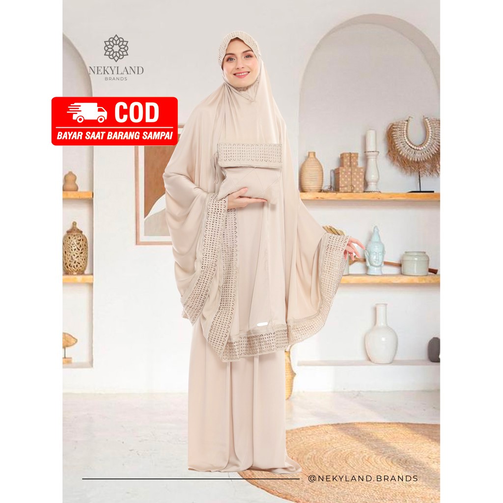 Mukena Elegan Mewah FIRGA SERIES CREAM | Mukena Mewah Premium | Mukena Hantaran Nikah | Mukena Renda