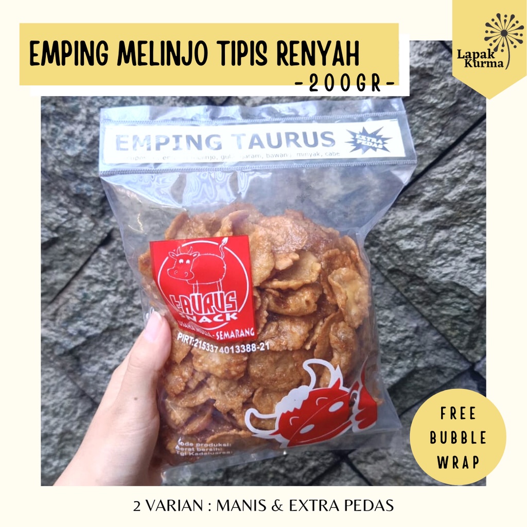 EMPING MELINJO EXTRA PEDAS 200GR | Emping Taurus Semarang