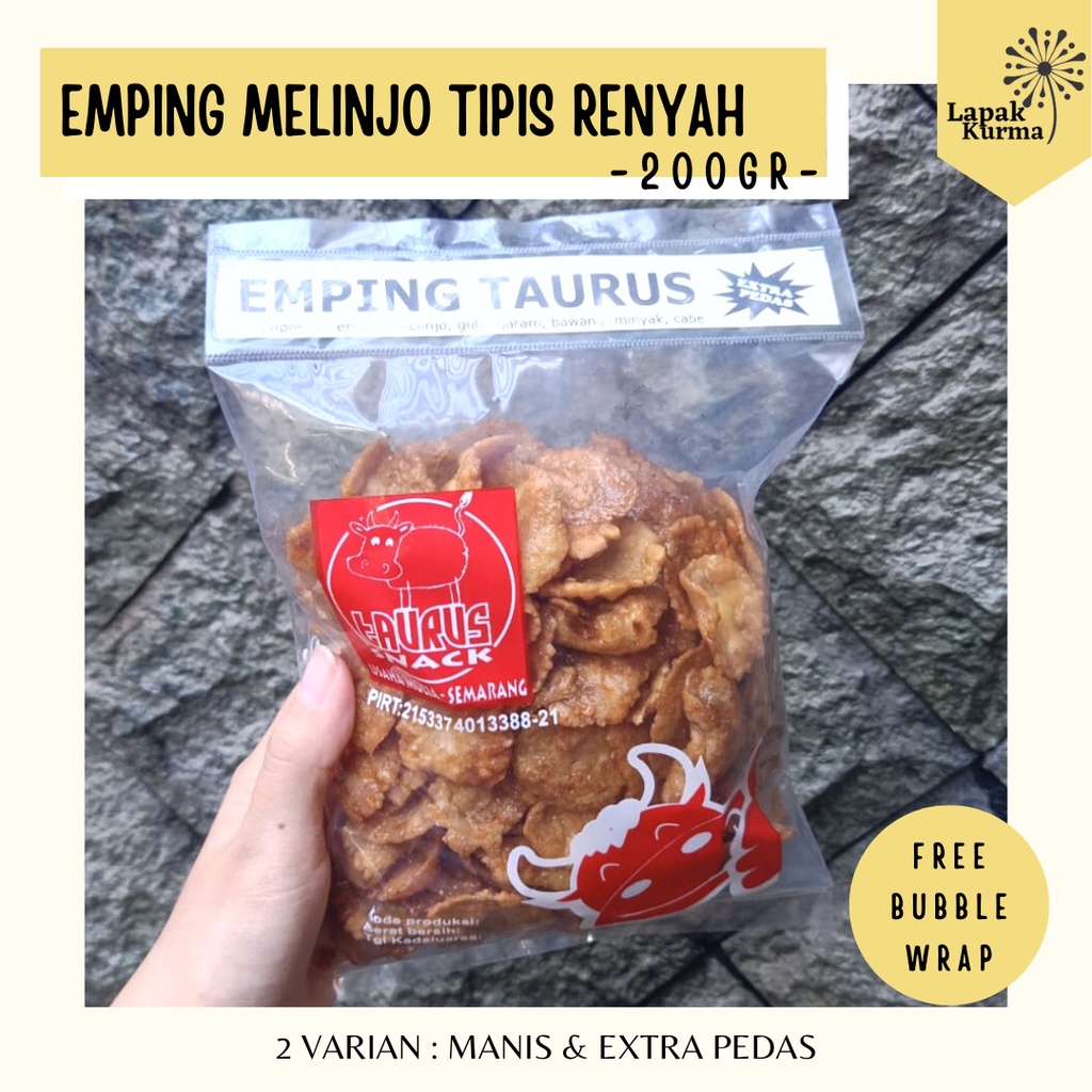 

EMPING MELINJO EXTRA PEDAS 200GR | Emping Taurus Semarang