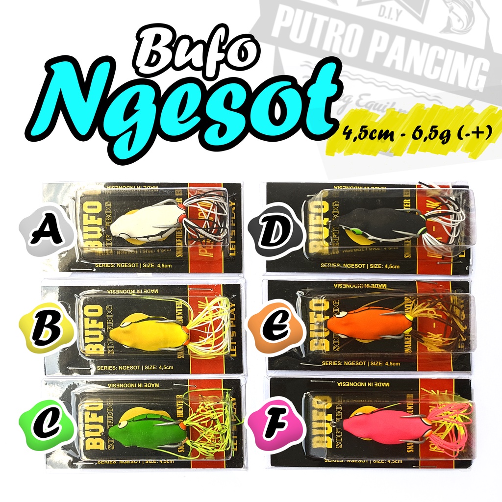 Lure Bufo NGESOT OLD Skirt Soft Frog softfrog timah cor