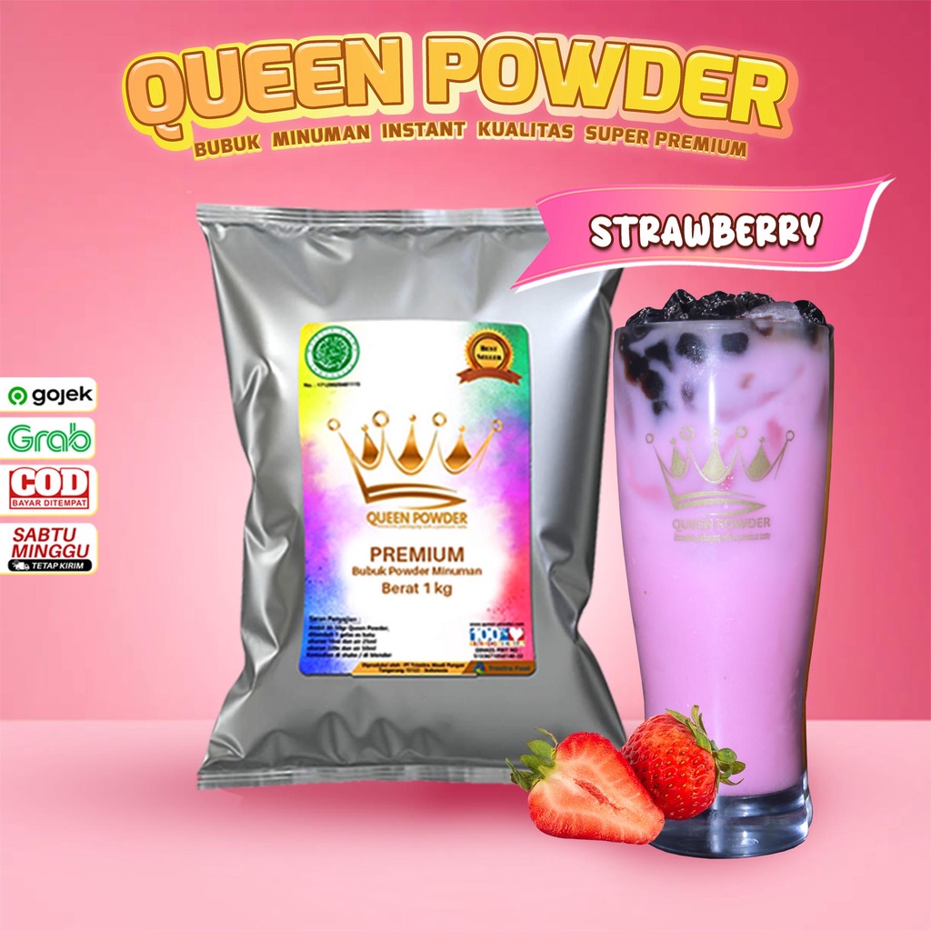 

Bubuk Minuman Queen Powder Premium Rasa Strawberry Original 1Kg