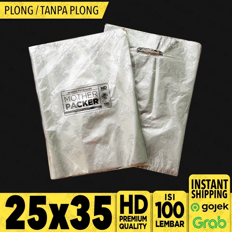 TANPA PLONG - 25x35 Plastik HD Silver Packaging MOTHERPACKER Olshop Online Shop Rea 25 x 35 Murah