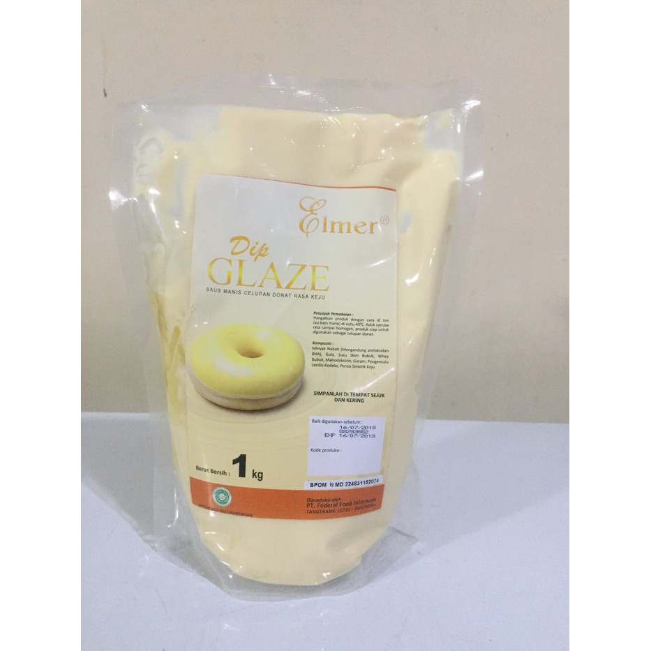 

Elmer Cheese Dip Glaze 1kg (packing pabrik)