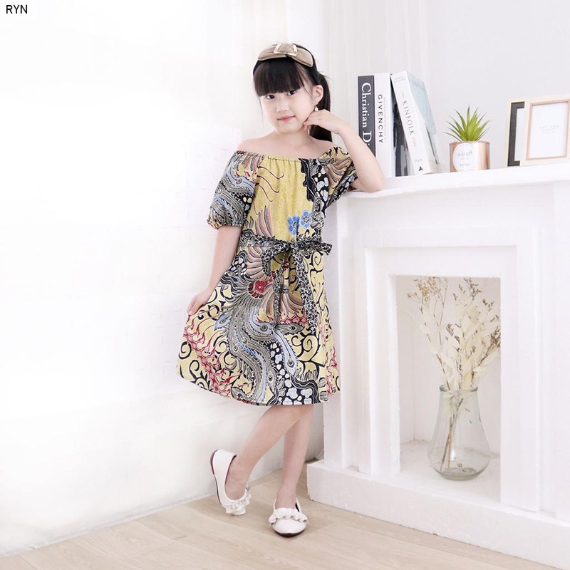 Evercloth Ryn / MIKAEL Kids Dress Batik Anak  Kemeja Ana Baju Batik Anak Couple Seragam Family