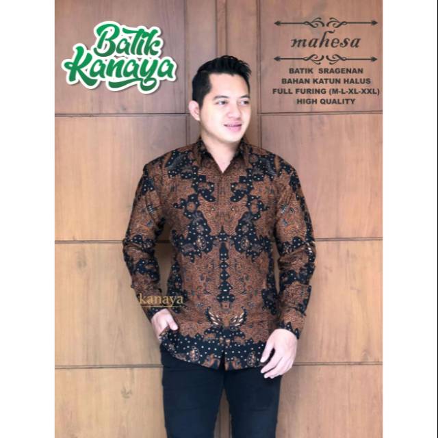 MAHESA Kemeja Batik Pria Berlapis Furing Bahan Katun Premium