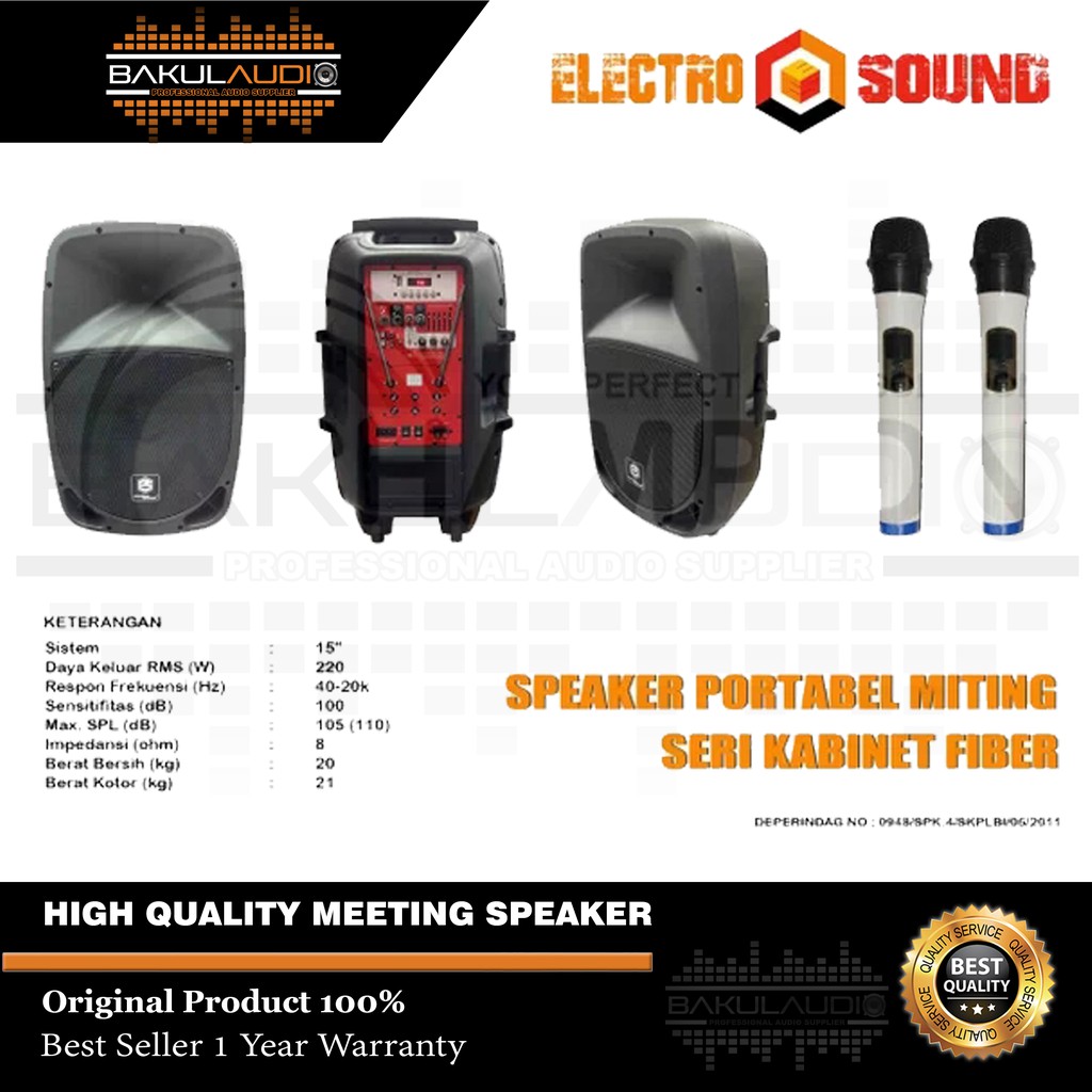 Portable Meeting Speaker 15 Inch Electrosound Original