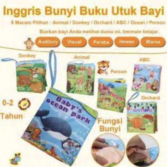  Mainan  buku bayi  bunyi  soft book buku bantal bayi  