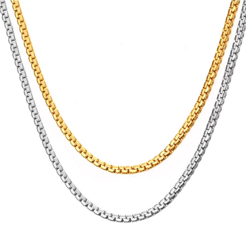 Kalung Titanium Pria Wanita Hip Hop Anti Karat Motif Rantai Ular
