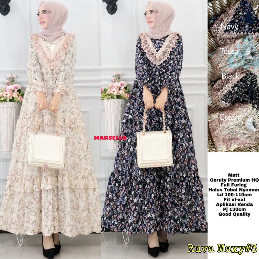 Ruva #3 maxy dress ceruty premium HQ full furing by Marsella @vrs