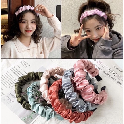 bando scrunchie/bando nagita/bando kerut wanita gaya korea