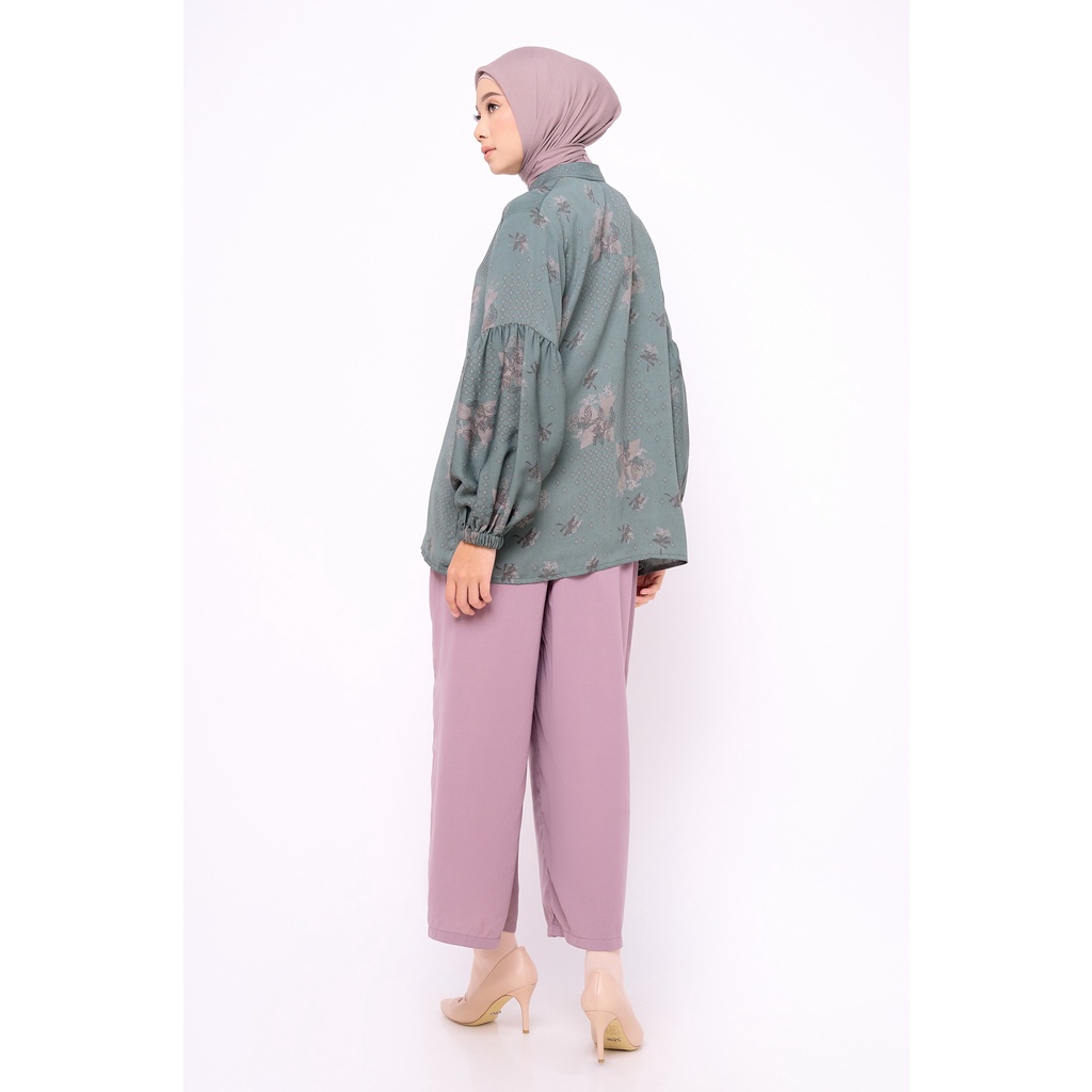 Clearance Sale - ZM Zaskia Mecca - Yumi Moss Blouse - Romansa Khatulistiwa - Edisi Bunga Asoka