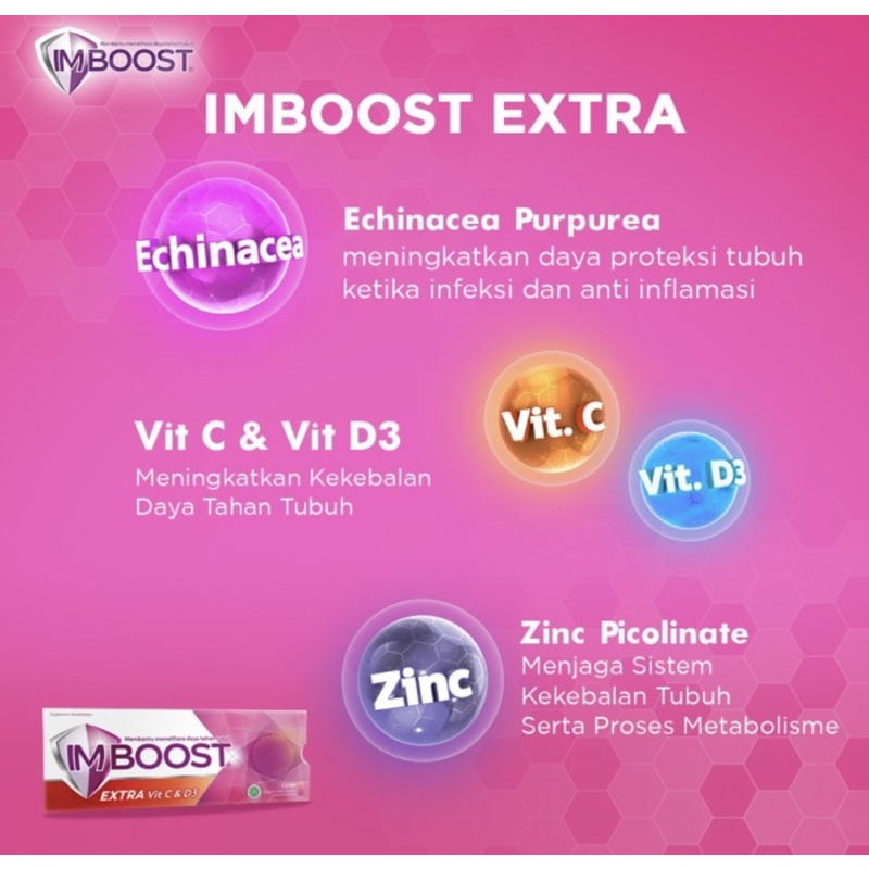 Imboost extra vit C vit D strip 8 tablet ( menjaga daya tahan tubuh )