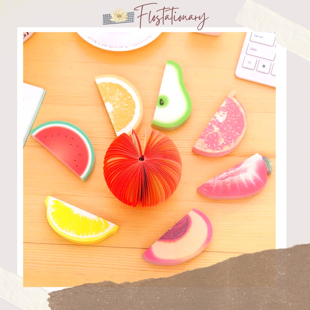 

[FS[ 130 Lembar Memo Pad Motif Setengah Buah Post It Kertas Memo Unik