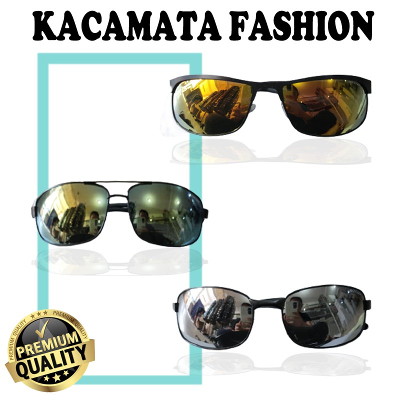 COD Kaca mata Anti Silau Kacamata Hitam Unisex Dengan Lensa Hitam Mirror Sunglasses Unisex Terlaris