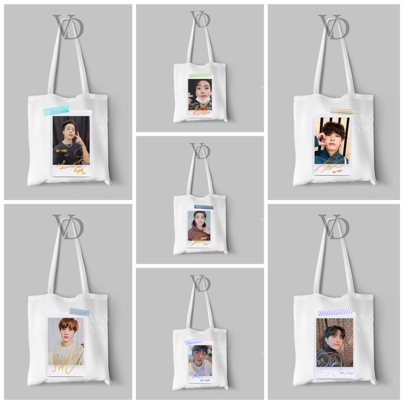 TOTE BAG LINE BAHAN KANVAS MOTIF kPOP