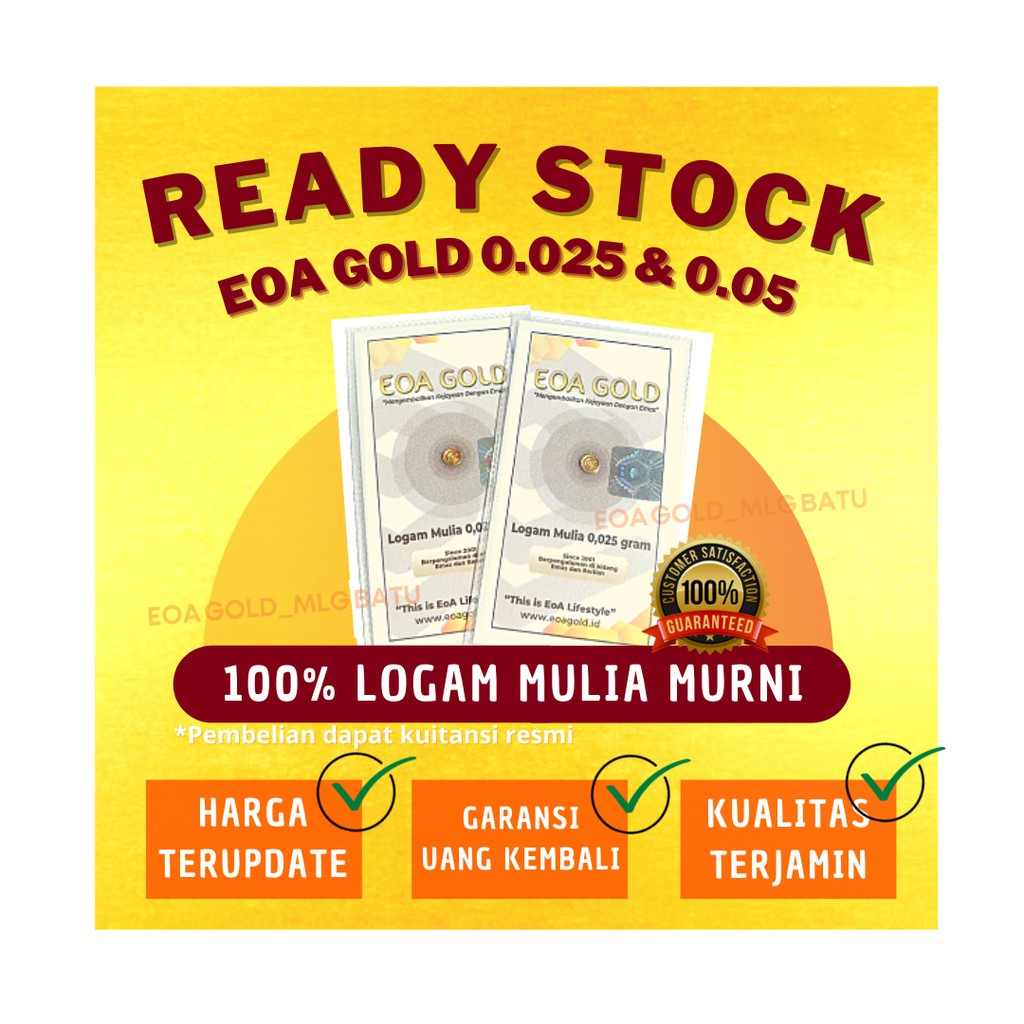 EMAS MURNI 24 KARAT TERMURAHH / INVESTASI EMAS TERKECIL/ LOGAM MULIA /0.025GR 0.05R 0.1GR