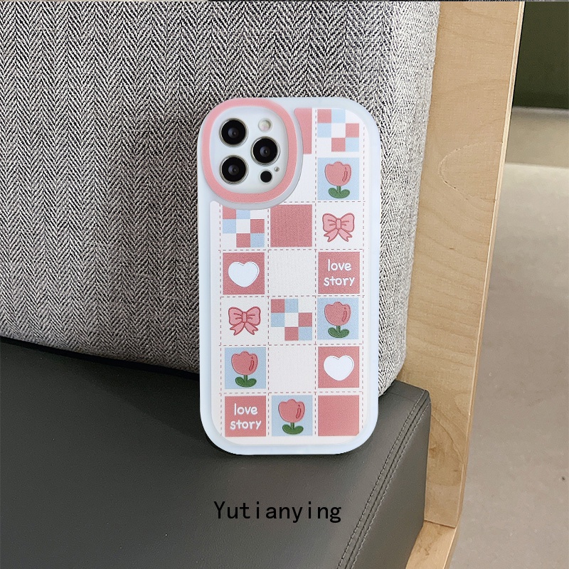 Soft Case Tpu Motif Hati Bunga Tahan Banting Untuk iPhone 11 7 8 6 6s plus 12 13 pro max XS X XR XSMax SE 2020