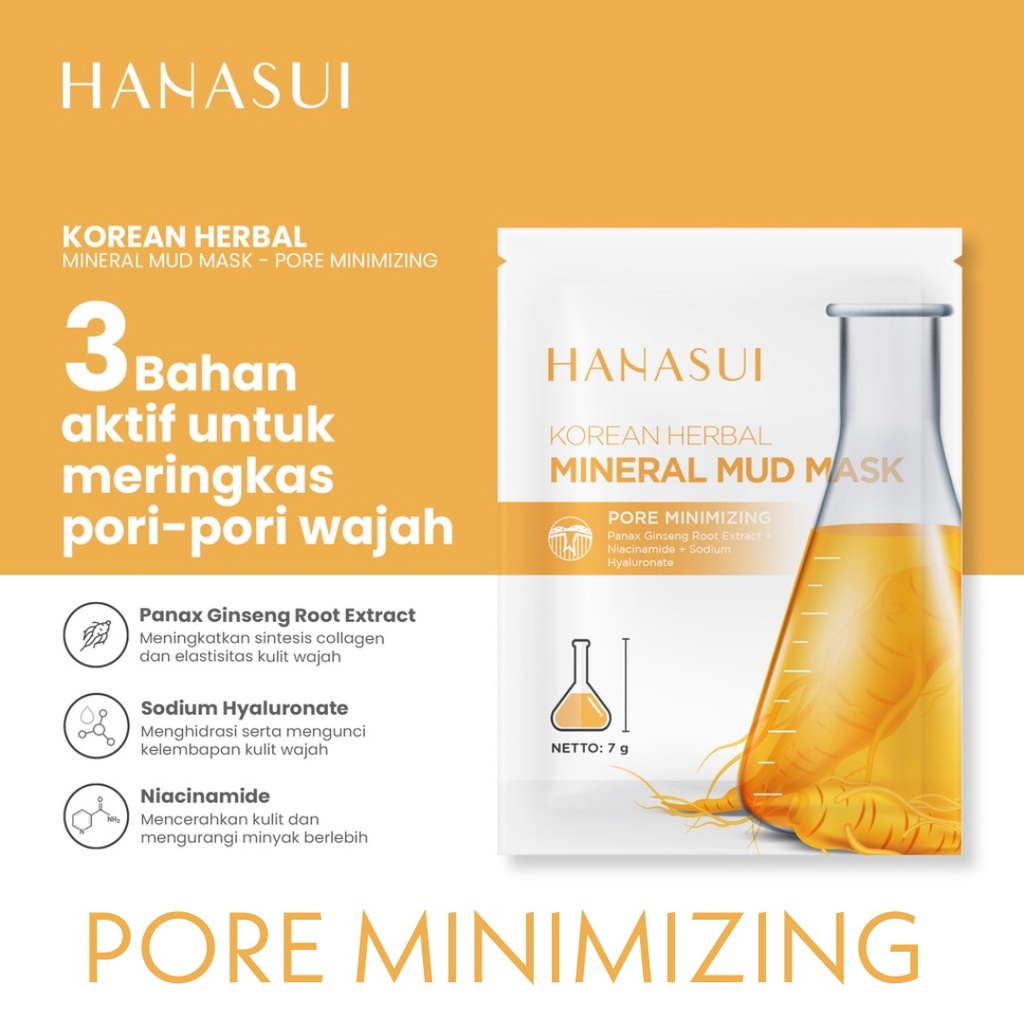 HANASUI MINERAL MUD MASK - MASKER WAJAH HANASUI - MASKER LUMPUR - MASKER MUKA