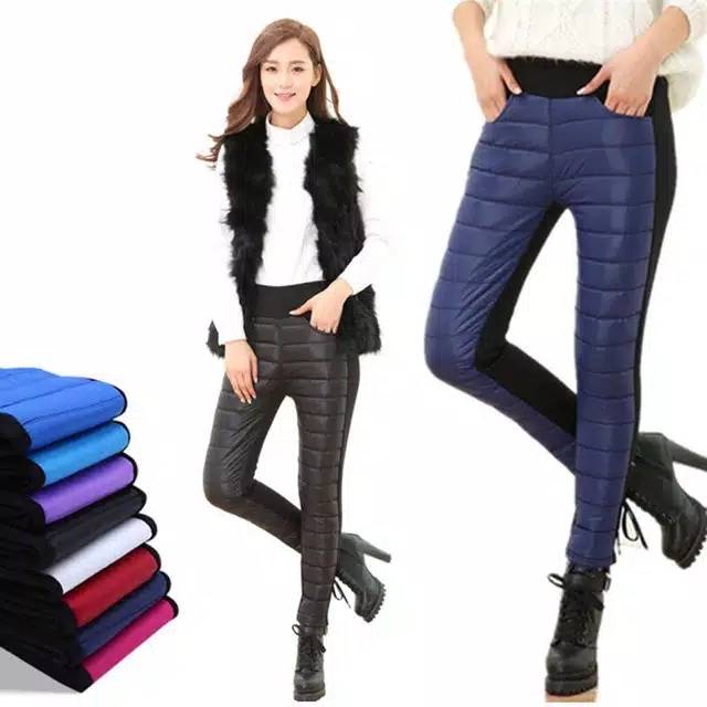 Woman Winter Down Trousers Legging Padding Pants Celana Musim Dingin Wanita