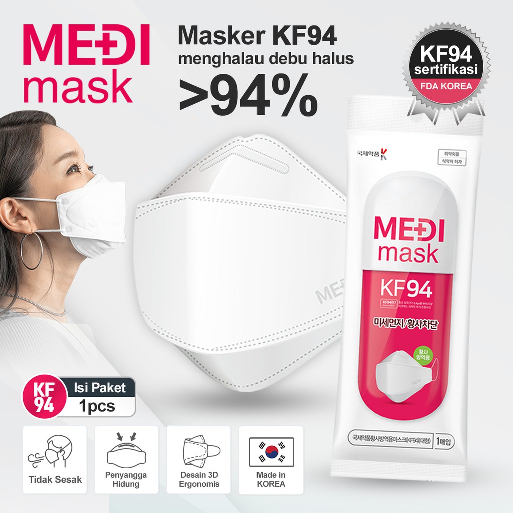Masker KF94 MediMask 4 lapisan-ORIGINAL KOREA (1Pcs)By Neohaus