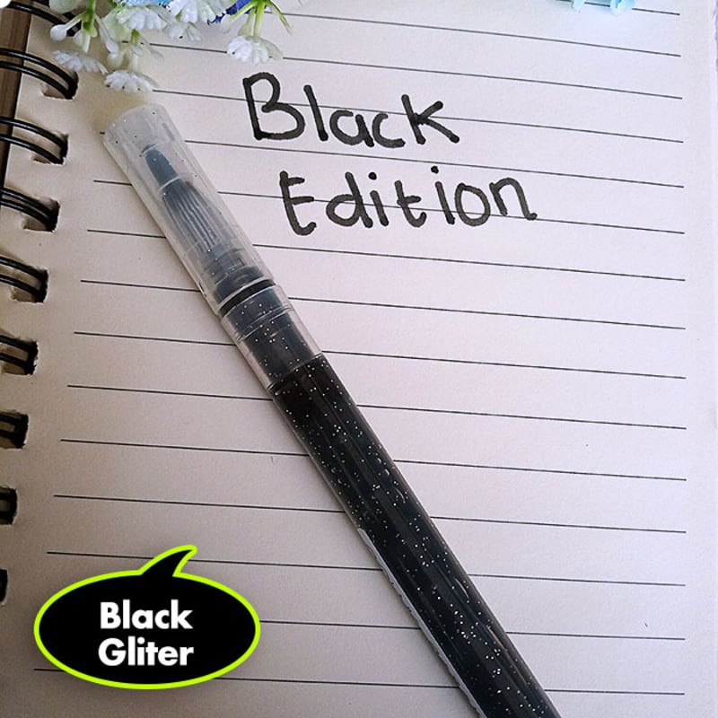 

1pc Spidol gliter metalik / Highlighter COLNK - Cerah & Cepat meresap - Black Gliter
