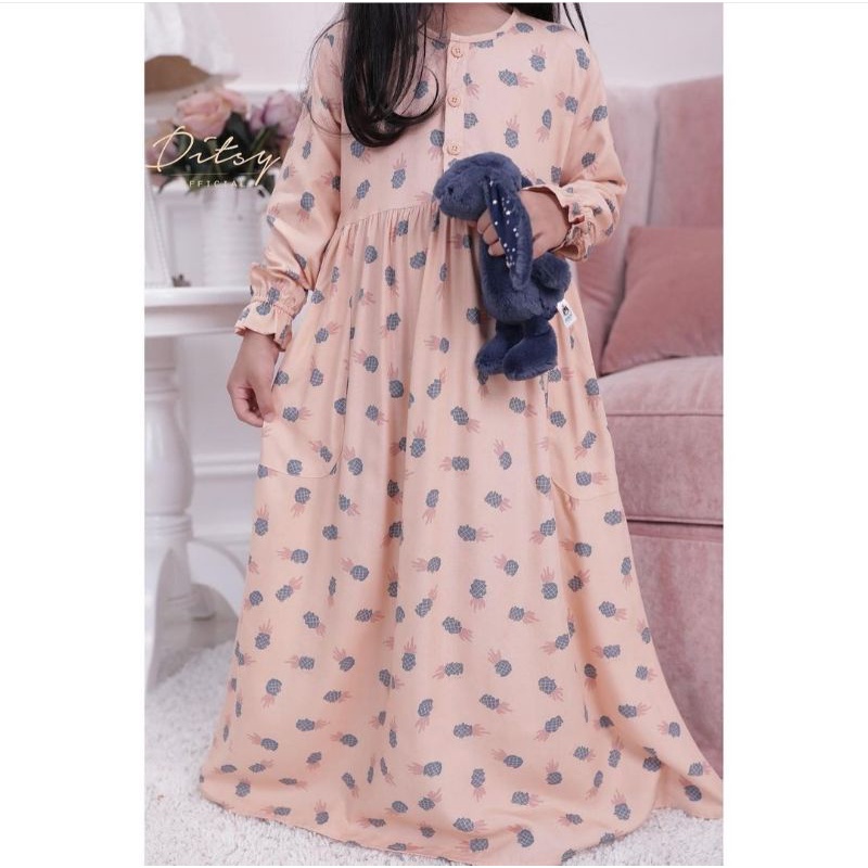 Little Ditsy Juli Pineapple Coral Liccea Maroon