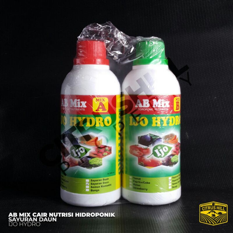 Nutrisi Hidroponik AB MIX CAIR Ijo Hydro - Sayuran Daun - 500ml
