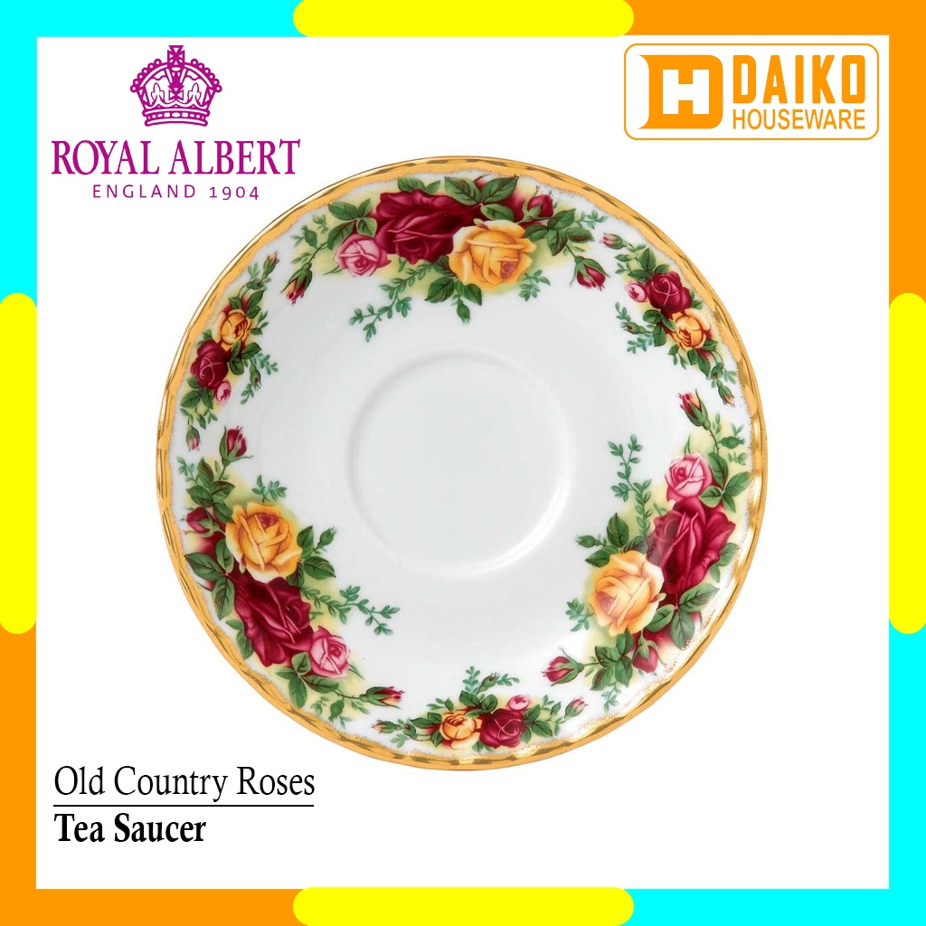 Cangkir Teh Set Royal Albert Old Country Roses - Teacup, Saucer, Plate 20 Cm Original Royal Albert