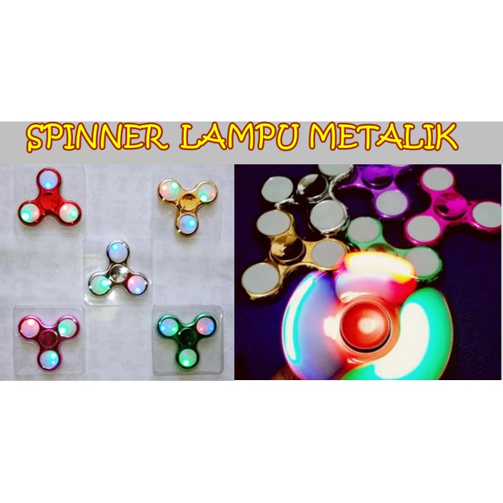 SPINNER LAMPU METALIK FIDGET SPINNER