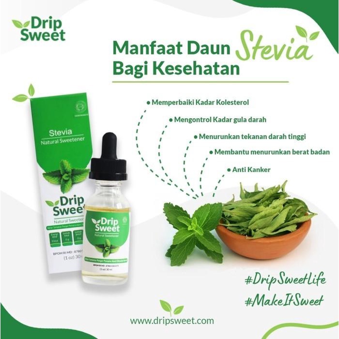 

Promo! Gula Stevia Drip Sweet 30 Ml Gula Diabetes Nol Kalori 041
