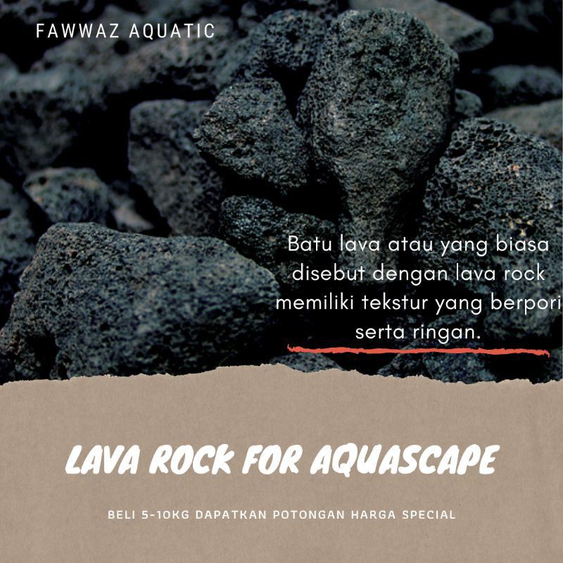 Batu Lava Rock Hitam Grade A