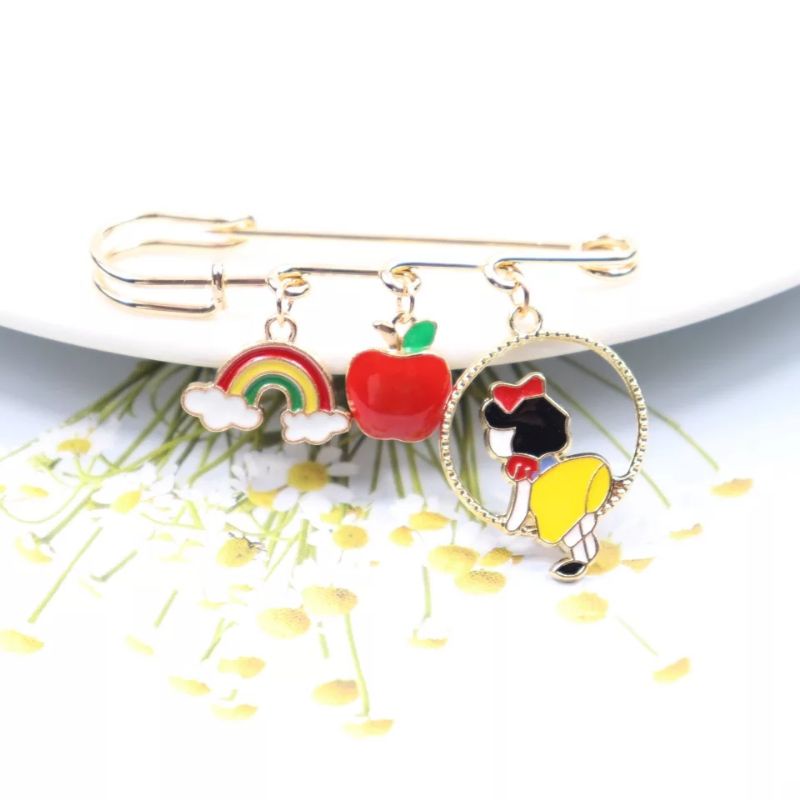 bros peniti besar kartun princess - brooch pin aksesoris hijab kebaya