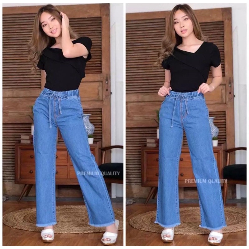 Promo celana jeans wanita dewasa model terbaru / celana kulot wanita kekinian viral / kulot wanita o